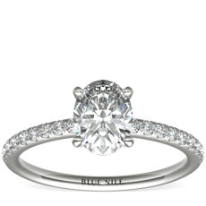 14k 白金Riviera 密釘鑽石訂婚戒指（1/6 克拉總重量）